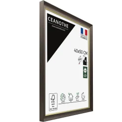 Cadre photo luna ébène doré 40x50 cm Fabriqué en France