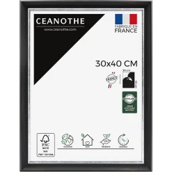 Cadre photo pandore noir argent 30x40 cm Fabriqué en France