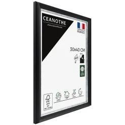 Cadre photo pandore noir argent 30x40 cm Fabriqué en France