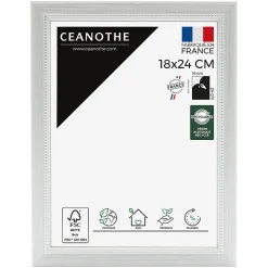 Cadre photo perle gris clair 18x24 cm Fabriqué en France