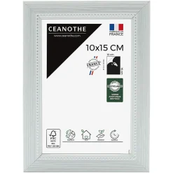Cadre photo perle gris clair 10x15 cm Fabriqué en France