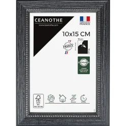 Cadre photo perle noir 10x15 cm Fabriqué en France