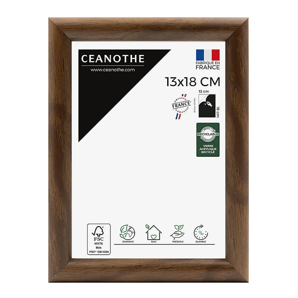 Cadre photo shelter ébène 13x18 cm Fabriqué en France