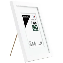 Cadre photo wild blanc 13x18 cm avec passe-partout 9x13 cm Fabriqué en France