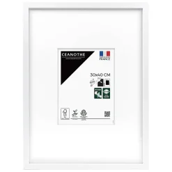 Cadre photo wild blanc 30x40 cm avec passe-partout 15x20 cm Fabriqué en France