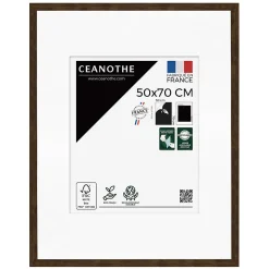 Cadre photo wild ébène 50x70 cm avec passe-partout 30x40 cm Fabriqué en France