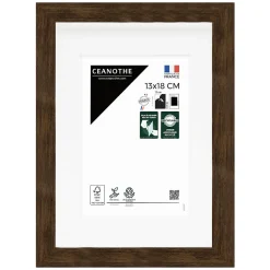 Cadre photo wild ébène 13x18 cm avec passe-partout 9x13 cm Fabriqué en France