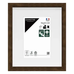 Cadre photo wild ébène 15x20 cm avec passe-partout 9x13 cm Fabriqué en France