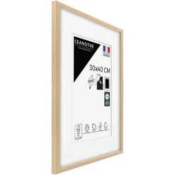 Cadre photo 30x40 cm chêne alba avec passe-partout 20x30 cm Fabriqué en France