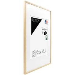 Cadre photo 40x60 cm chêne alba avec passe-partout 30x40 cm Fabriqué en France