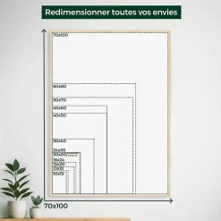Cadre photo 40x60 cm chêne alba avec passe-partout 30x40 cm Fabriqué en France