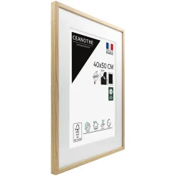 Cadre photo 40x50 cm chêne alba avec passe-partout 30x40 cm Fabriqué en France