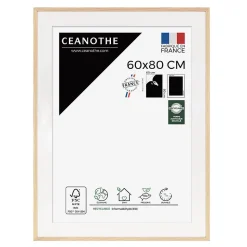 Cadre photo 60x80 cm chêne alba avec passe-partout 50x70 cm Fabriqué en France