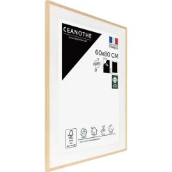 Cadre photo 60x80 cm chêne alba avec passe-partout 50x70 cm Fabriqué en France