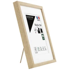 Cadre photo 18x24 cm chêne alba avec passe-partout 13x18 cm Fabriqué en France