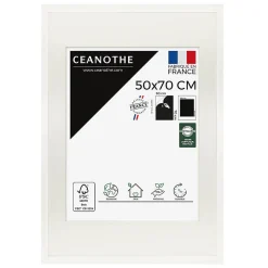 Cadre photo 50x70 cm milan blanc avec passe-partout 40x50 cm Fabriqué en France
