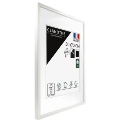 Cadre photo 50x70 cm milan blanc avec passe-partout 40x50 cm Fabriqué en France