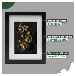 Cadre photo 13x18 cm milan blanc avec passe-partout 10x15 cm Fabriqué en France