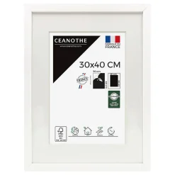 Cadre photo 30x40 cm milan blanc avec passe-partout 20x30 cm Fabriqué en France