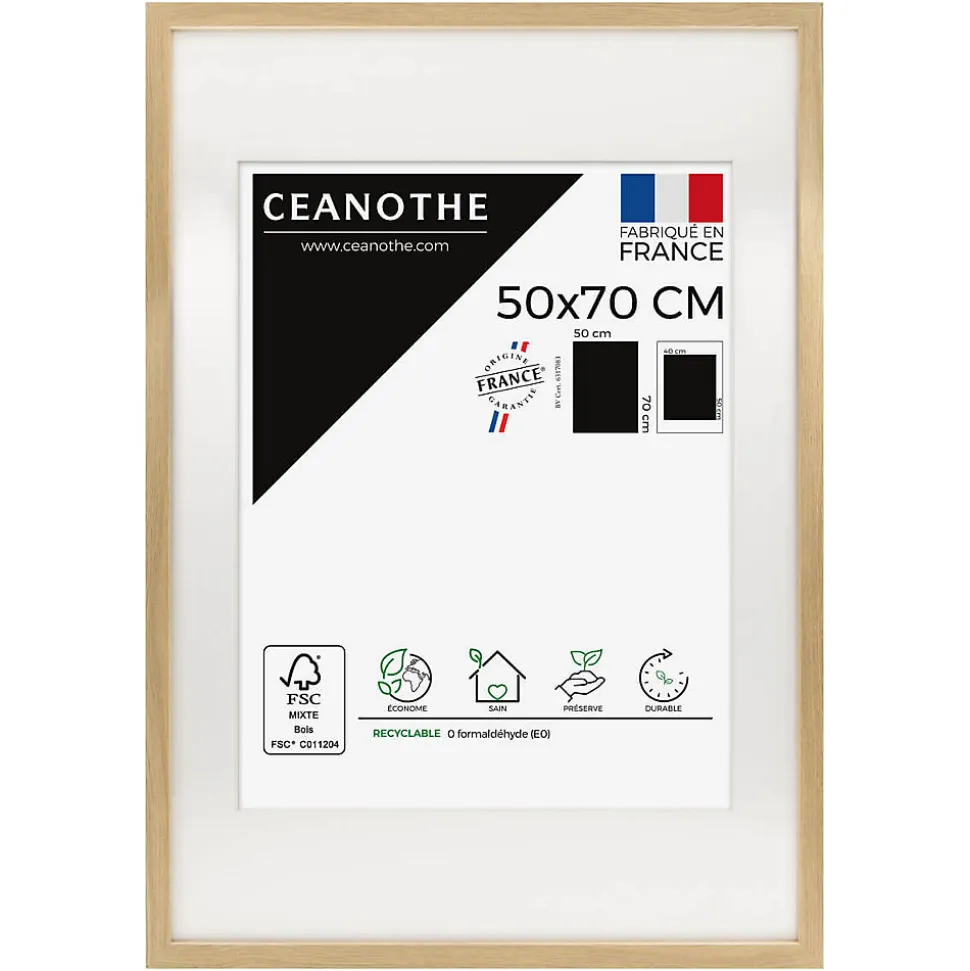 Cadre photo 50x70 cm milan brut avec passe-partout 40x50 cm Fabriqué en France