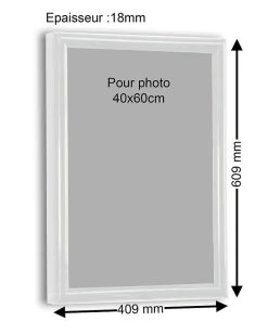 Cadre plastique gallery Ariane Home blanc l.40 x H.60 cm