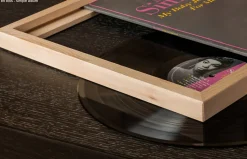 Cadre porte disque vinyle Noyer - accrocher vos pochettes de vinyle au mur