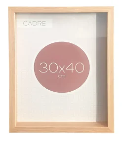 Cadre vitrine vide bois l.30 x H.40 cm