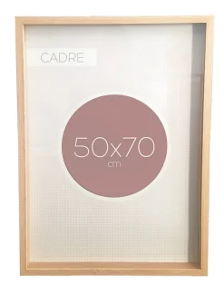 Cadre vitrine vide bois l.50 x H.70 cm
