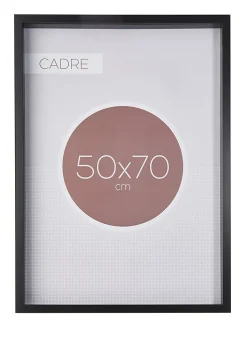 Cadre vitrine vide noir l.50 x H.70 cm