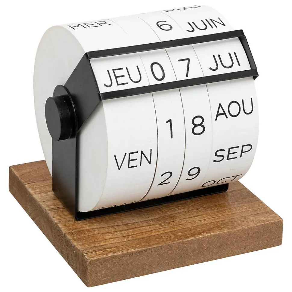 Calendrier Be vintage H.15cm bois - Atmosphera