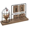 Calendrier en bois & métal H18,5cm - Atmosphera