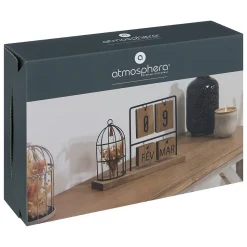 Calendrier en bois & métal H18,5cm - Atmosphera