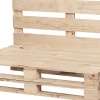 Canape en Palettes Poncees et Brossees 120x60cm Finition Ecru pour Patio Interieur Exterieur