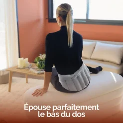 Ceinture lombaires chauffante avec bandes auto-agrippantes réglable taille 36 à 54 - Gris clair - Vivezen