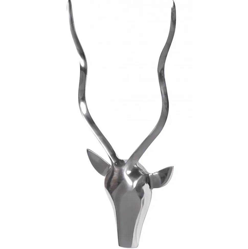 cerf décoratif bois S Deisgn cornes en aluminium 33cm décoration murale Nouvelles FineBuy