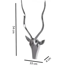 cerf décoratif bois S Deisgn cornes en aluminium 33cm décoration murale Nouvelles FineBuy
