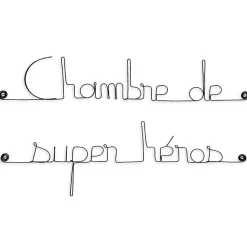 Chambre de super héros - Sculpture fil de fer 40-50 cm - Bijoux de mur