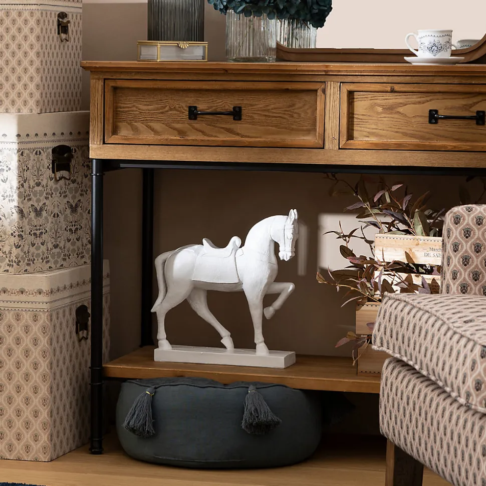 Cheval Little cottage H.35cm résine - Atmosphera
