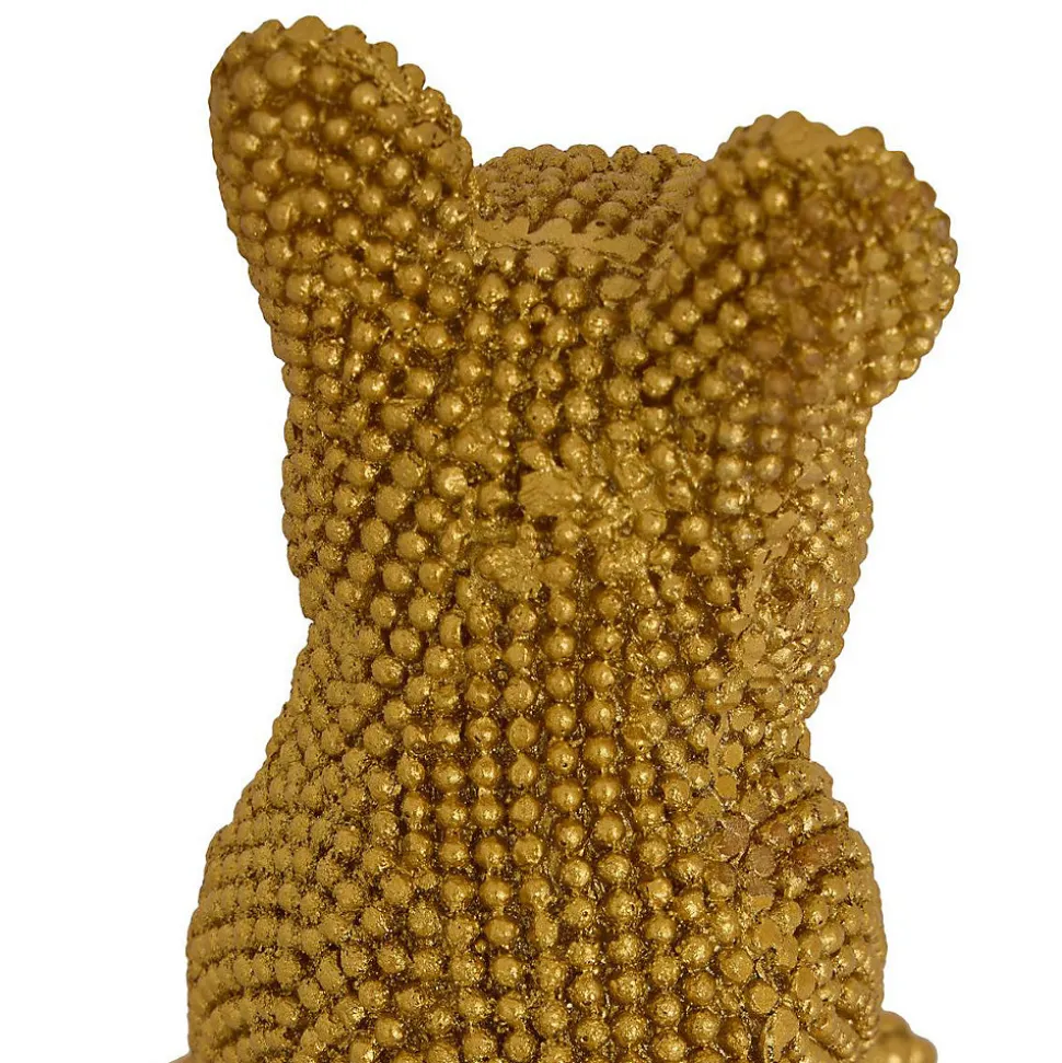 Chien déco Eden H.10cm assorti - Doré- Atmosphera