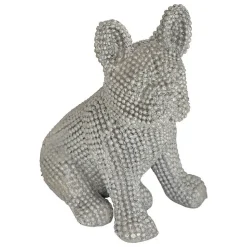 Chien déco Eden H.10cm assorti - Argenté- Atmosphera
