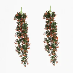 Chute plante artificielle rouge 90cm lot de 2