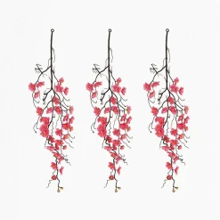 Chute plante artificielle cerisier rose 78cm lot de 3