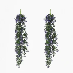 Chute plante artificielle violet 90cm lot de 2