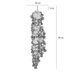 Chute plante artificielle violet 90cm lot de 2