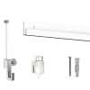 Cimaise Box Artiteq Classic ÉCO + fils perlon - Kit accrochage tableau 10 mètres , Blanc laqué