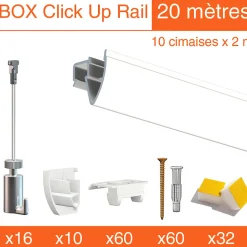 Cimaise Box Artiteq Click Up Plafond PREMIUM - Kit accrochage tableau 10 mètres