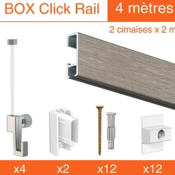 Cimaise Box Artiteq Click ÉCO - Kit accrochage tableau 6 mètres , Blanc mat à peindre