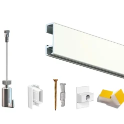 Cimaise Box Artiteq Click PREMIUM - Kit accrochage tableau 10 mètres , Blanc laqué