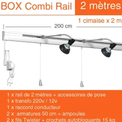 Cimaise Box Artiteq Combi Rail PREMIUM - Kit accrochage tableau 4 mètres