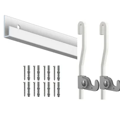 Cimaise Box PREMIUM Classic Rail + Tige 4 mm - 200 cm - Kit tout en un Blanc mat à peindre